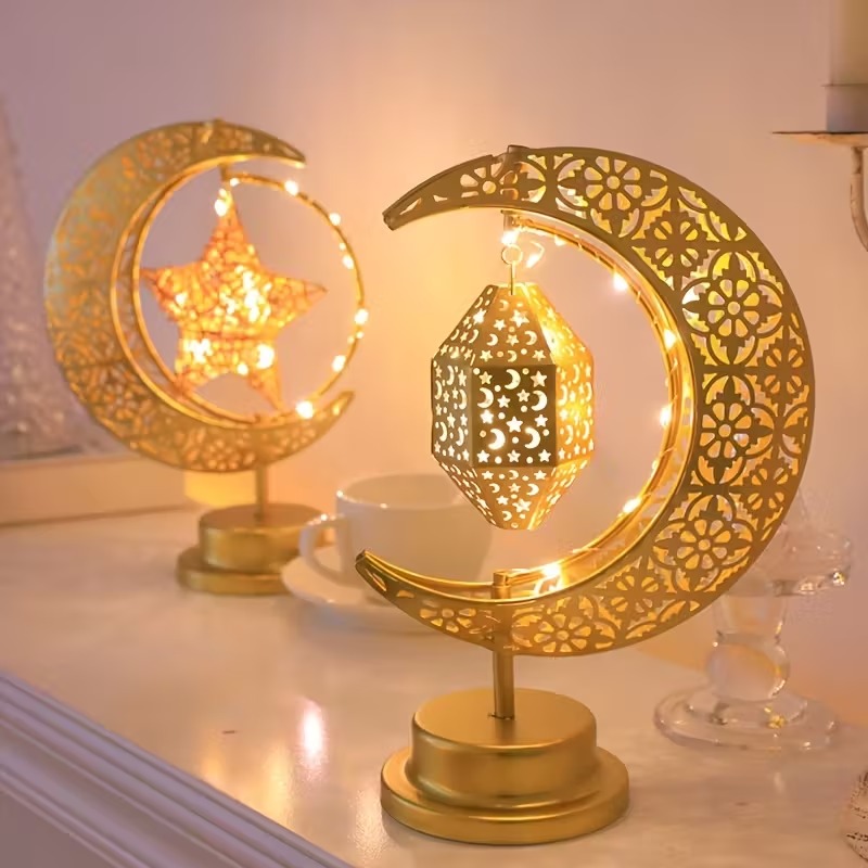 Desk Setup Lamp - Ramadan LED veilleuse rotative fer lune