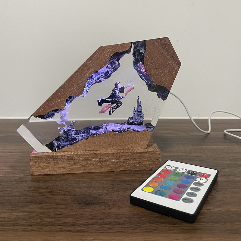 Lampe en résine de bois époxy, - Desk Setup Lamp avis et prix