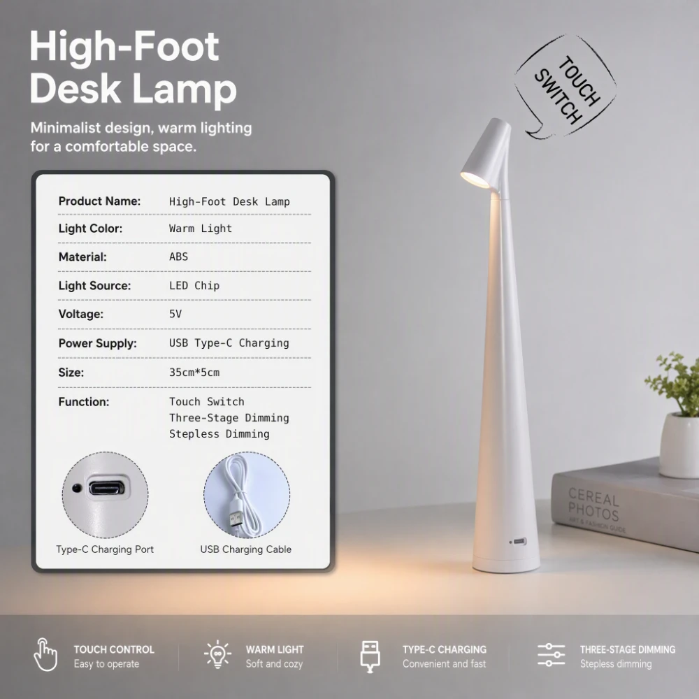 Lampe de table à LED, recharge - Desk Setup Minimalist avis et prix